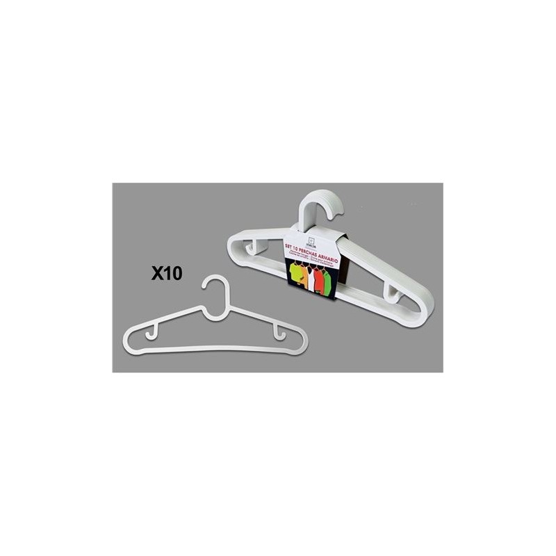 SET 10 PERCHAS BLANCAS PLASTICAS