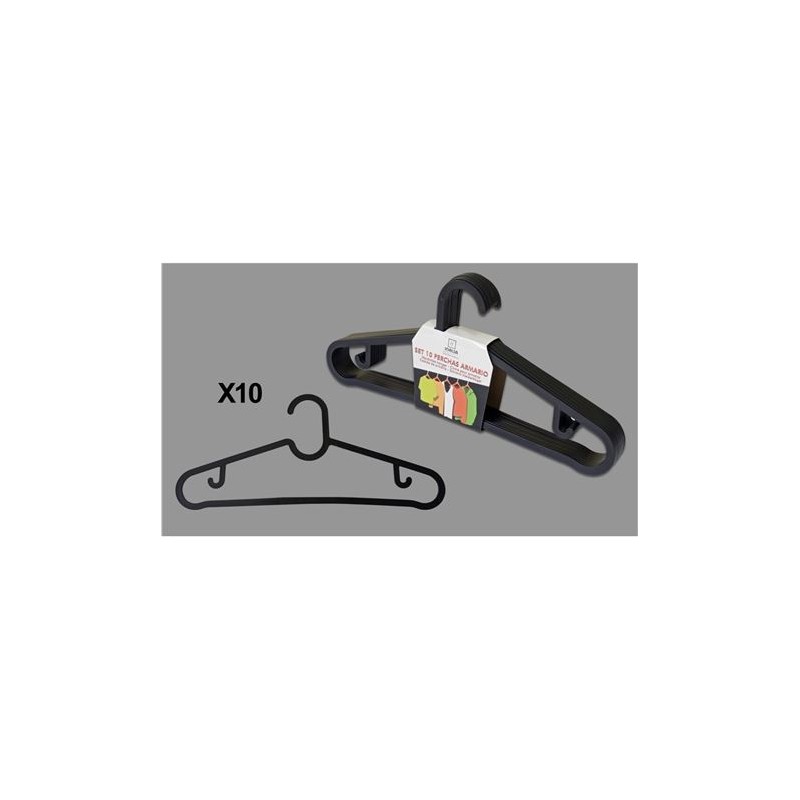 SET 10 PERCHAS NEGRAS PLASTICAS