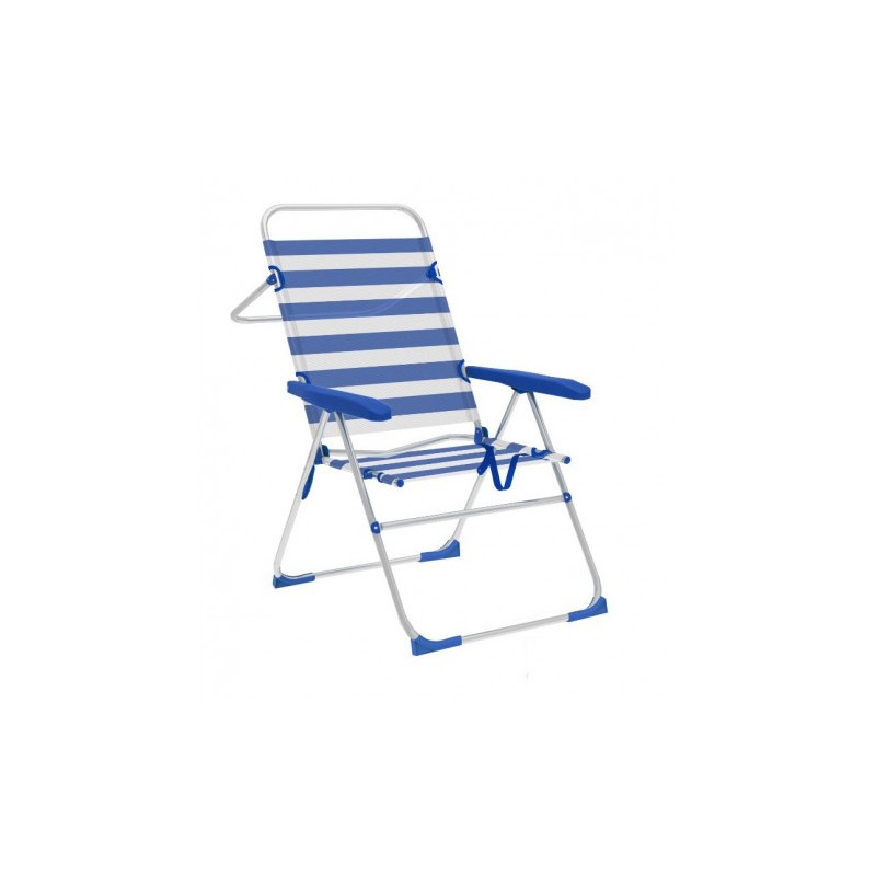 SILLA PLEGABLE 5 POSICIONES ALUMINIO 59X61X97 CON ASA