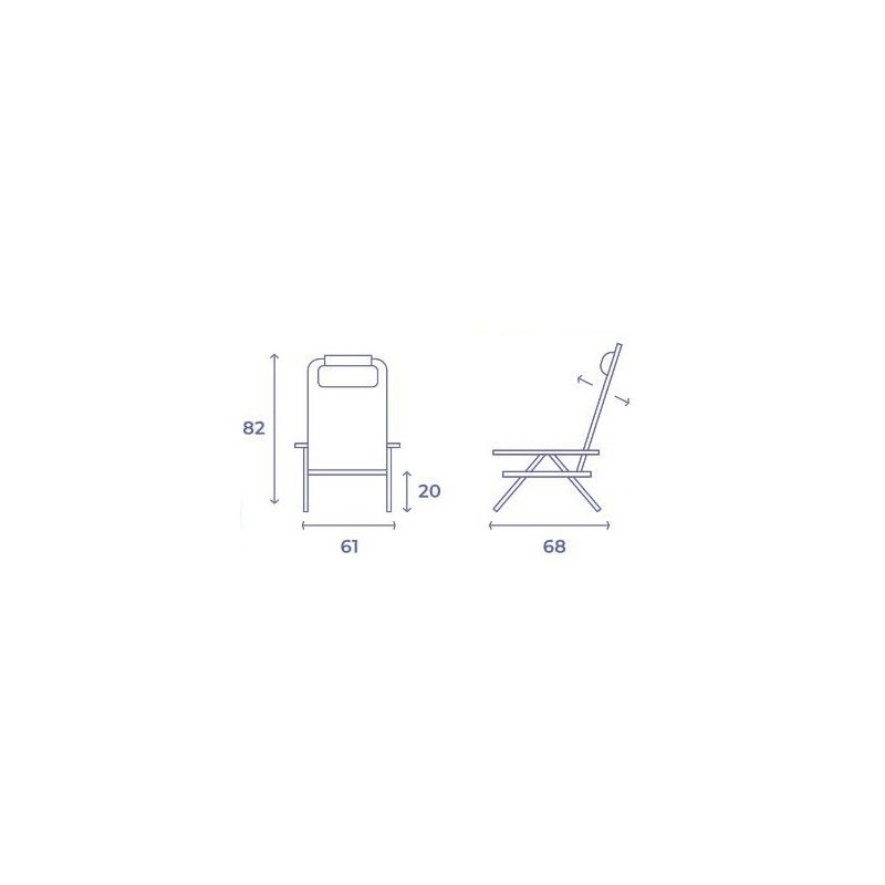 SILLA PLEGABLE 5 POSICIONES ALUMINIO...