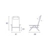 SILLA PLEGABLE 5 POSICIONES ALUMINIO 65.5X44X82CM