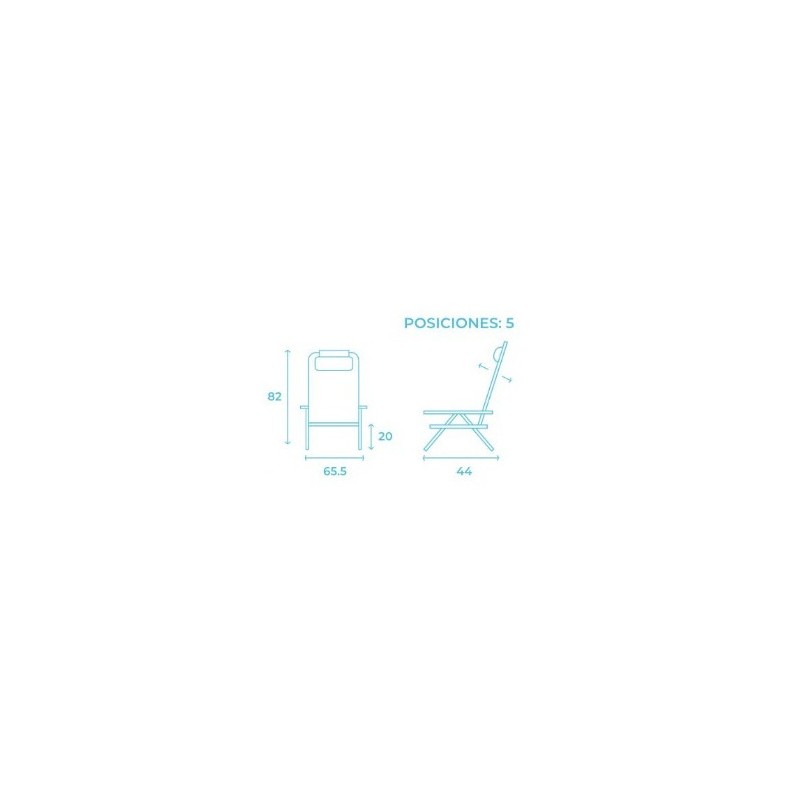 SILLA PLEGABLE 5 POSICIONES ALUMINIO...