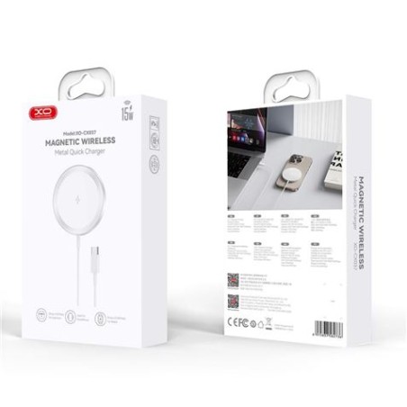 CARGADOR INALAMBRICO MAGNETICO 15W CX037 BLANCO XO