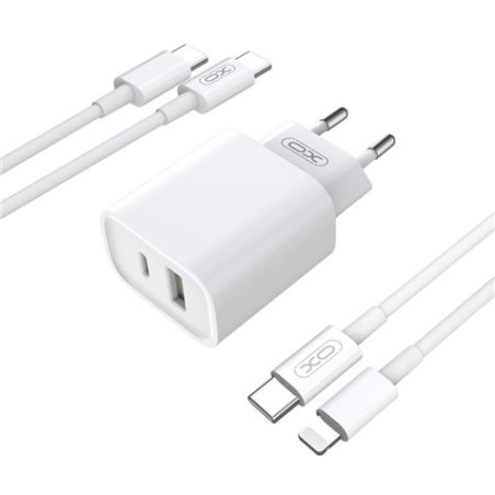 CARGADOR USB-A Y USB-C 20W+18W CON CABLE TIPO C CE02 XO