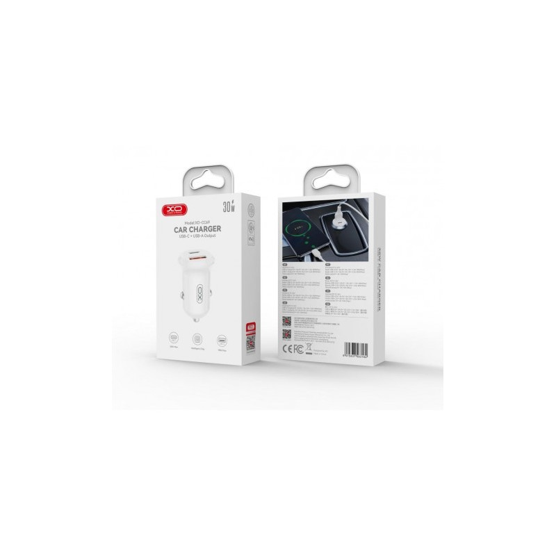 CARGADOR COCHE 2USB 30W BLANCO XO