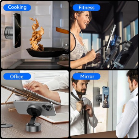 SOPORTE COCHE SMARTPHONE POR VACIO /MAGNETICO C170 BLANCO XO