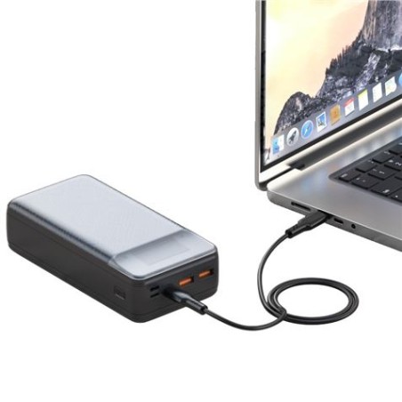 POWERBANK PR201 30000MAH | 2 ENTRADAS | 3 SALIDAS | 65W | LCD XO NEGRO