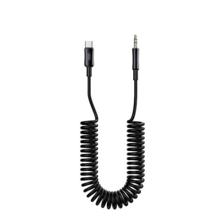 CABLE AUDIO TIPO C A MINI JACK 1METRO CABLE ESPIRAL XO