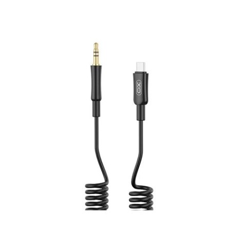 CABLE AUDIO TIPO C A MINI JACK 1METRO CABLE ESPIRAL XO