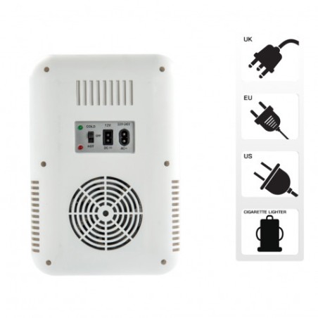 MINI NEVERA 5.5 LITROS 12/220V BLANCO/ESPEJO LED XO