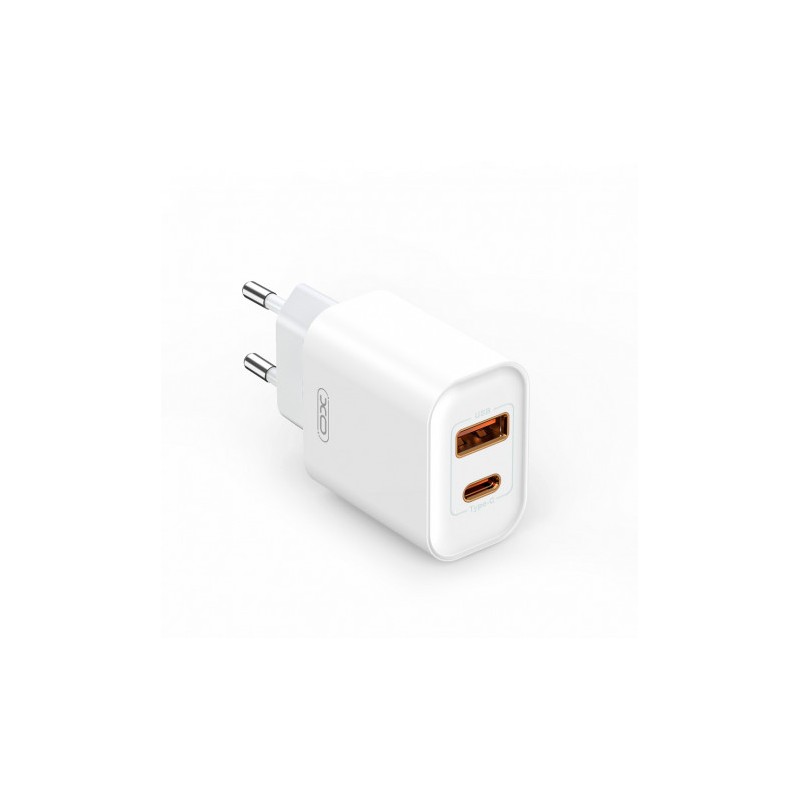 CARGADOR DE CORRIENTE CE12 20W 1 X TIPO C + 1 X USB XO BLANCO