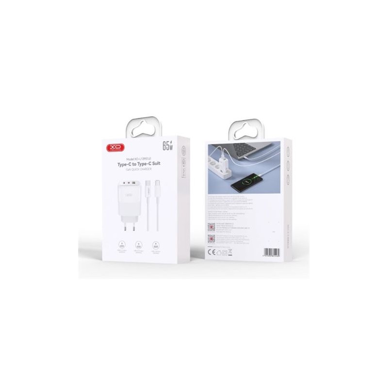 CARGADOR 2X TIPO C + USB 65W CARGA...