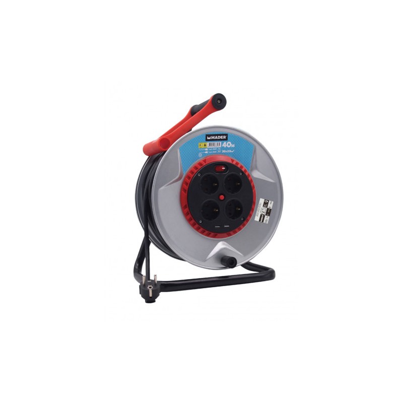 ENROLLADOR DE CABLE 40 METROS 3X2.5MM METALICO MADER