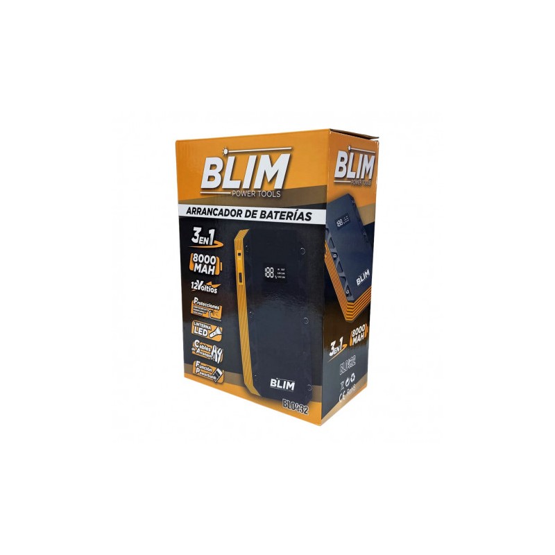 ARRANCADOR BATERIAS 3 EN 1 8000 MAH BLIM