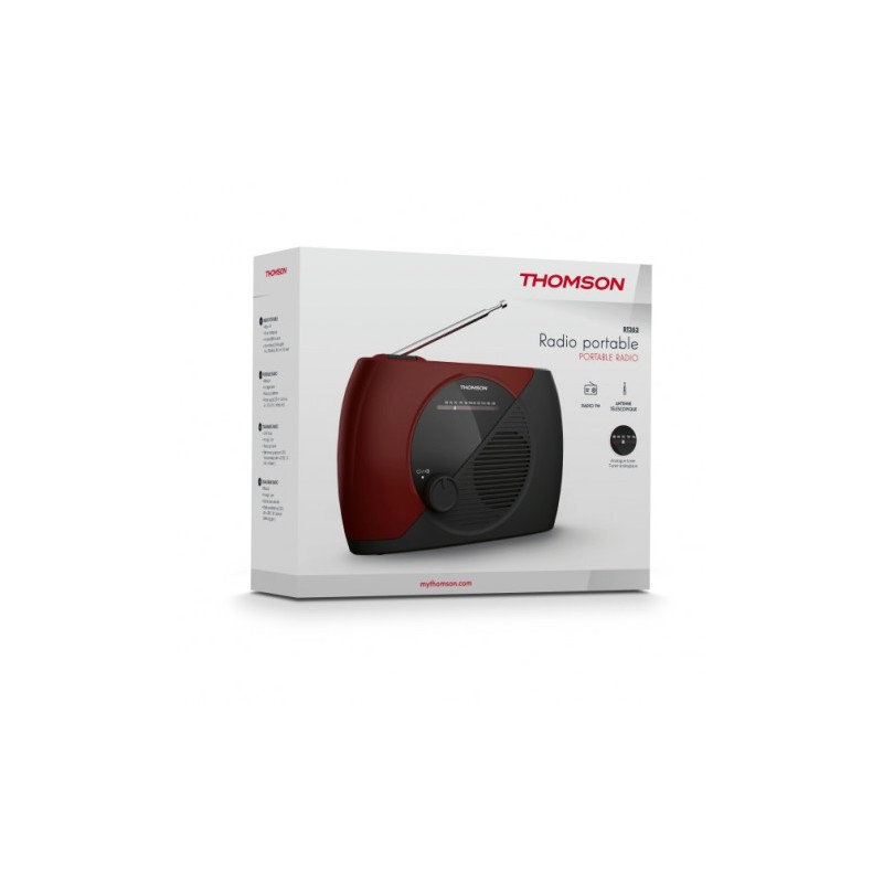 RADIO FM PORTATIL GRANATE/NEGRO RT353...