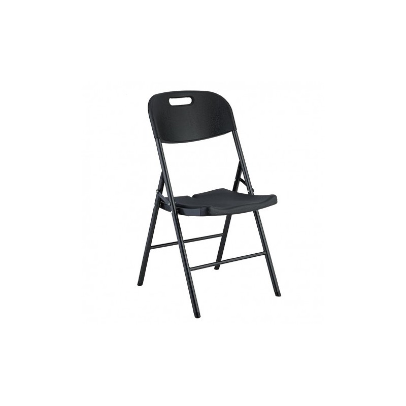 SILLA RESINA PLEGABLE PRO 44X53X83CM NEGRA SUNGARDEN
