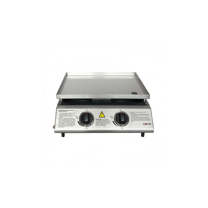 PLANCHA DE ASAR 2 FUEGOS INOXIDABLE MUVIP
