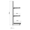EXPOSITOR GÓNDOLA 900X450X1500MM NEGRO CROMAD