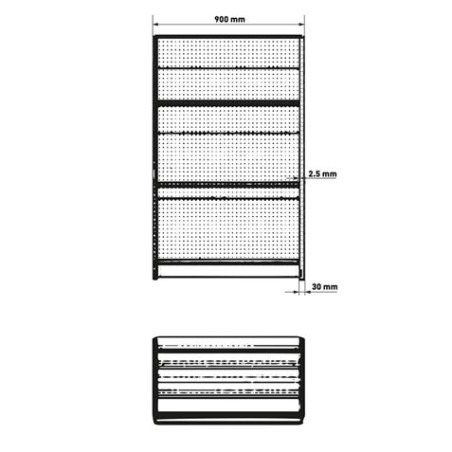 EXPOSITOR GÓNDOLA 900X450X1500MM NEGRO CROMAD