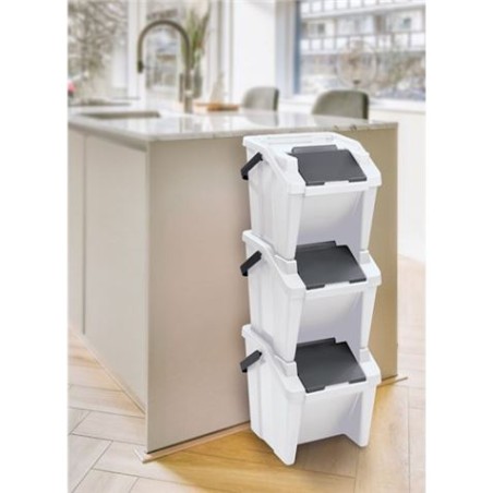 PAPELERA CON ASA 28 LITROS BLANCA MODA TONTARELLI