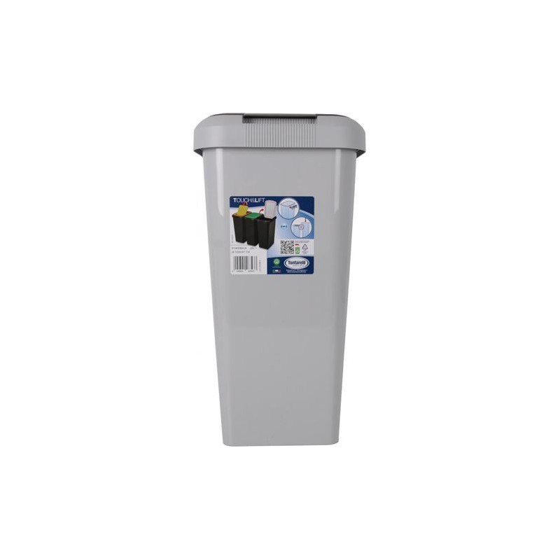 PAPELERA 25 LITROS TAPA ABATIBLE GRIS...