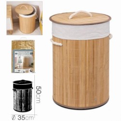 CESTA ROPA BAMBU CON TAPA...