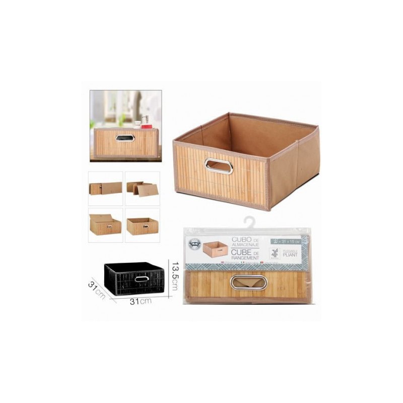 CESTA DE ALMACENAJE BAMBU 31X31X15