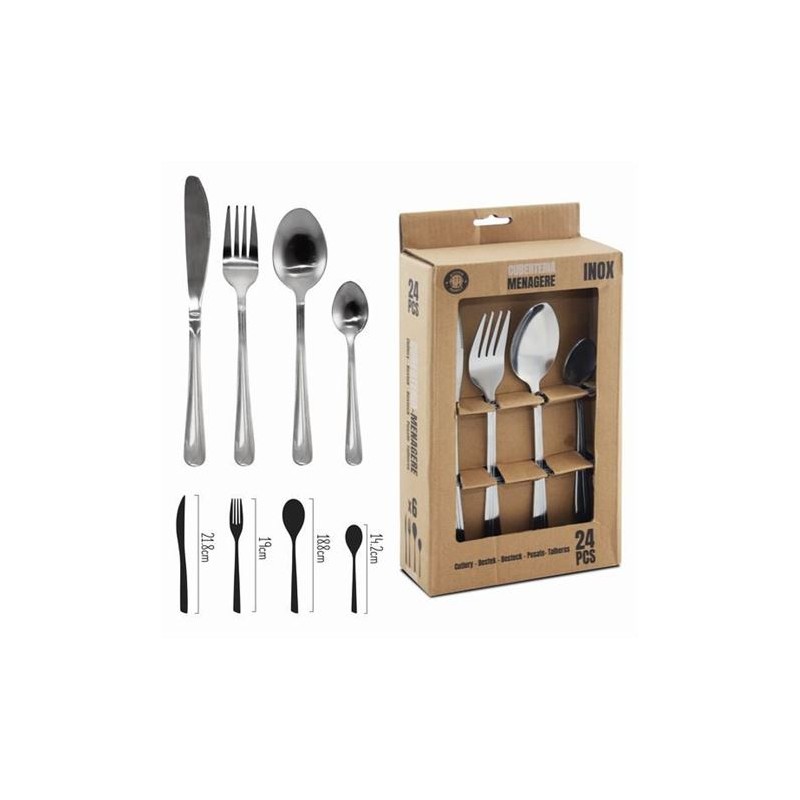 PACK 24 CUBIERTOS MENAGERE INOX