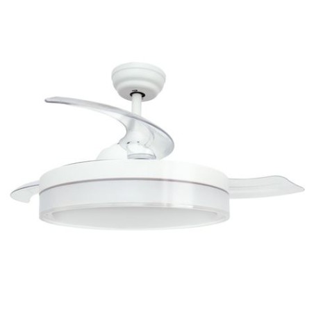 VENTILADOR DE TECHO CON LUZ Y ASPAS RETRACTILES BLANCO JOCCA