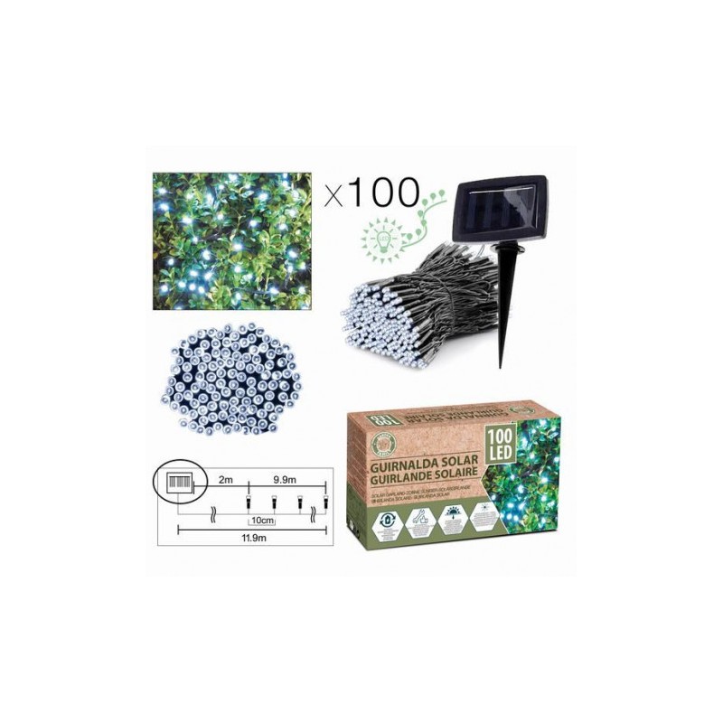 SET 100 GIRNALDAS LED BLANCA 11.9 METROS SOLAR