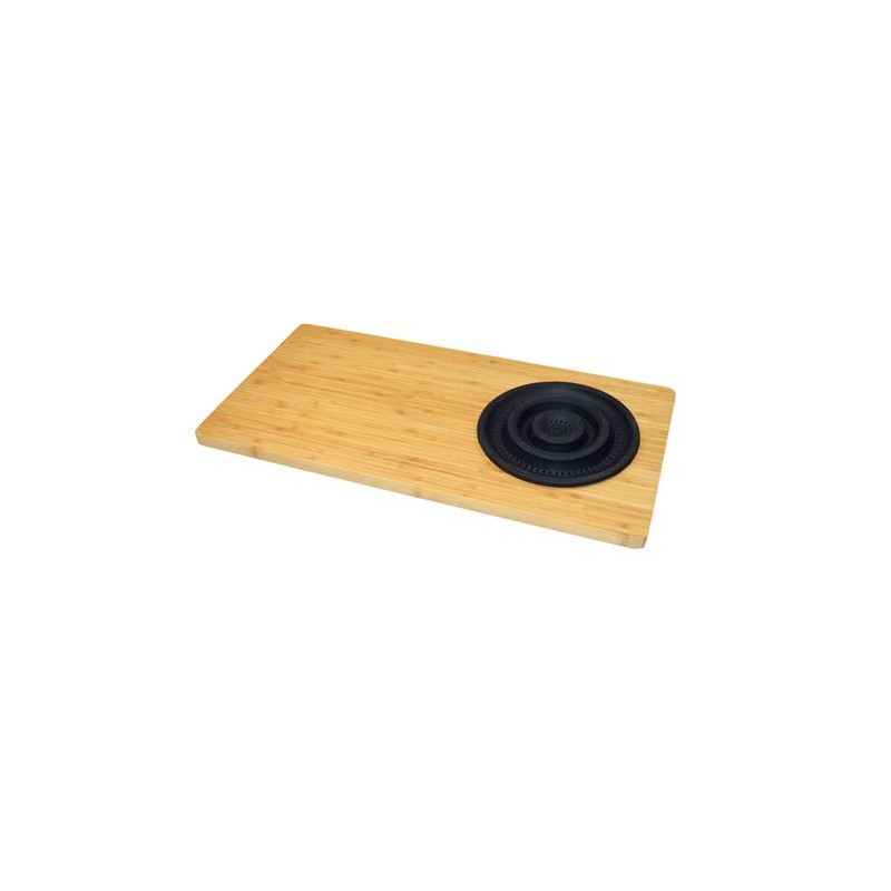 TABLA DE CORTAR CON ESCURRIDOR NEGRO | BAMBÚ | 58X29X1.8CM JOCCA