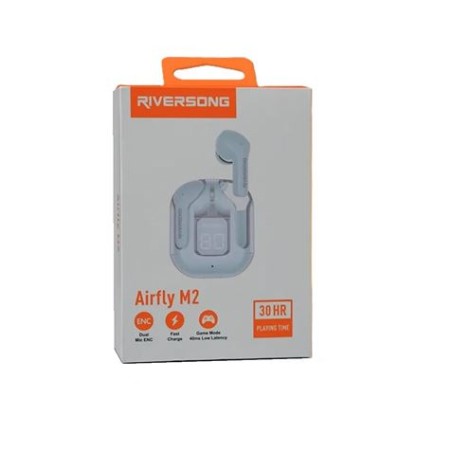 AURICULARES BLUETOOTH TWS AIRFLY M2 AZUL CON CANCELACION DE RUIDO RIVERSONG