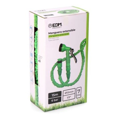 MANGUERA EXTENSIBLE 15 METROS CON PISTOLA EDM