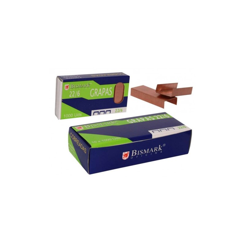 GRAPAS 22/6 CAJA 1000 UNIDADES COBRE BISMARK