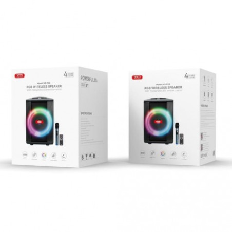 ALTAVOZ KARAOKE RGB 40W CON MICROFONO INALAMBRICO F53 XO