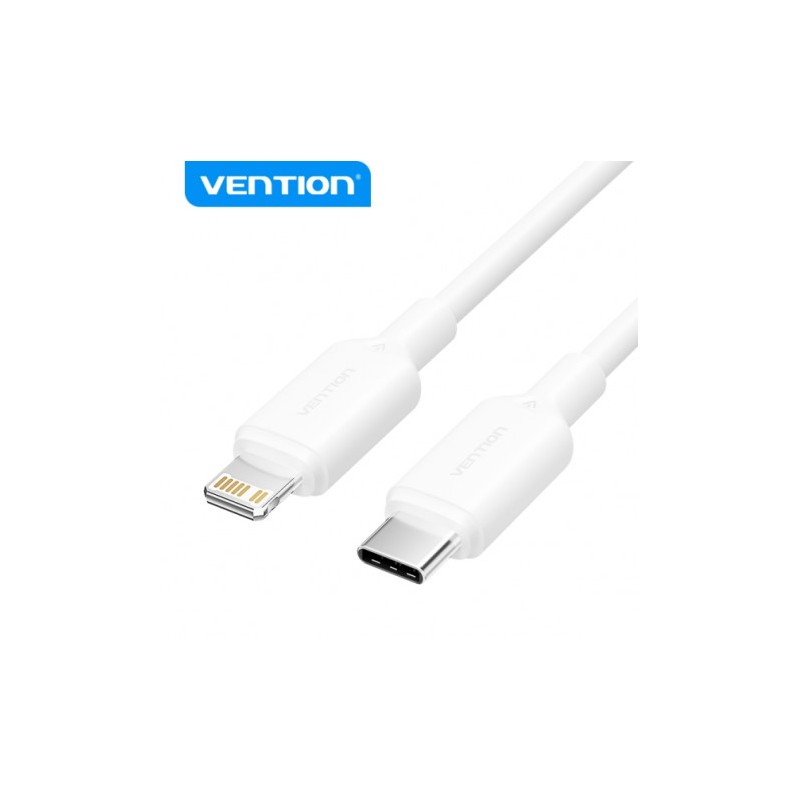 CABLE USB C A LIGHTNING | 3A | 1MTR BLANCO VENTION