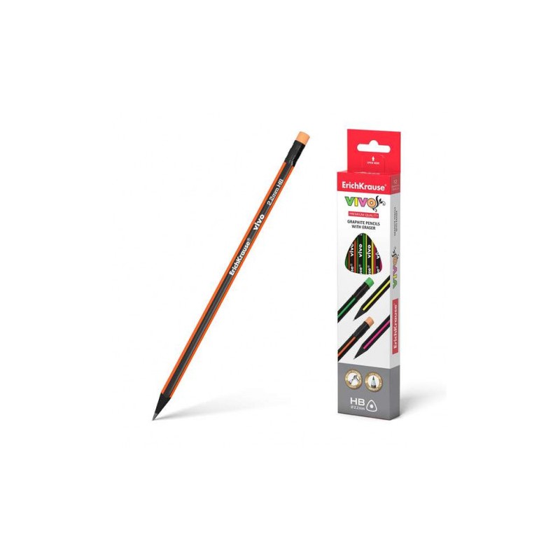 LAPIZ GRAFITO TRIANGULAR CON GOMA ERICHKRAUSE