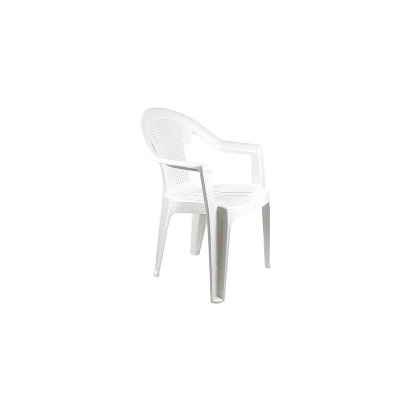 SILLA CON REPOSABRAZOS STACK BLANCA