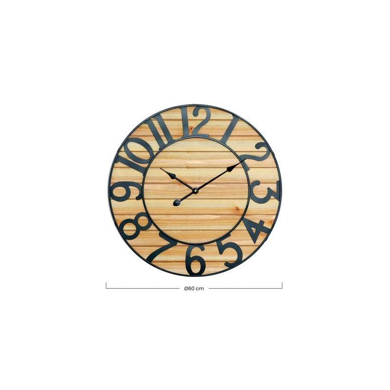 RELOJ PARED VINTAGE NEGRO/MADERA...