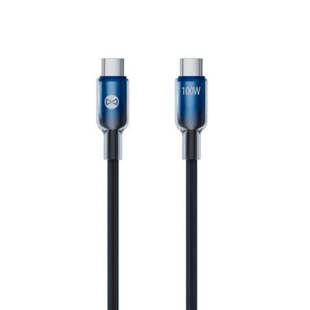 CABLE NYLON TRENZADO TIPO C TIPOC HASTA 100W 1 METRO NEGRO FOREVER