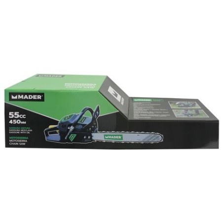 MOTOSIERRA DE GASOLINA 55 CC, 18" ARRANQUE SUAVE MADER