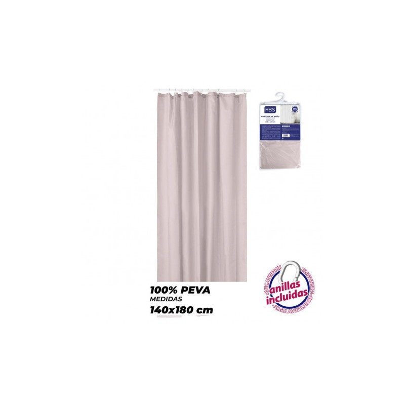CORTINA DE BAÑO 140X180 ROSA HBS