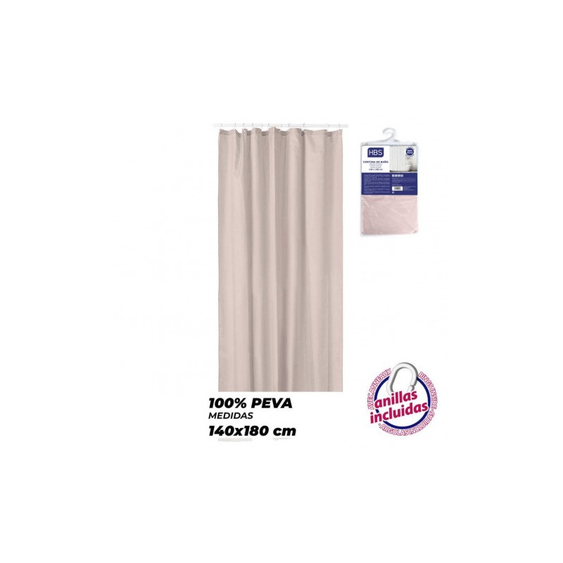 CORTINA DE BAÑO 140X180 BEIGE HBS