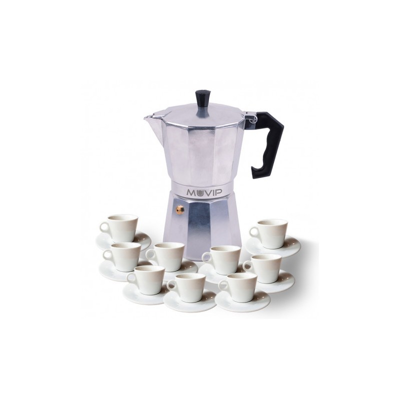 CAFETERA 9 TAZAS ALUMINIO ANTIADHERENTE MUVIP