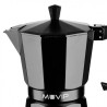 CAFETERA 3 TAZAS ALUMINIO NEGRO MATE ANTIADHERENTE MUVIP