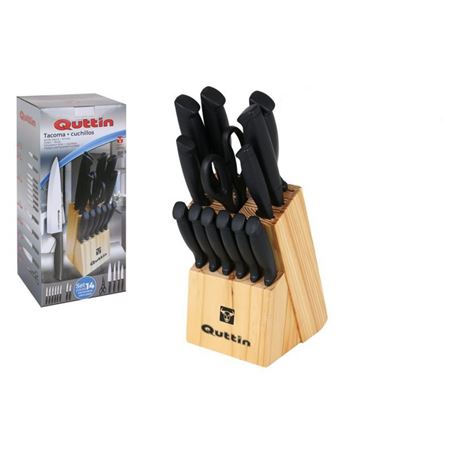 SET CUCHILLOS Y TIJERA TACOMA 14 PCS QUTTIN - QT-709437