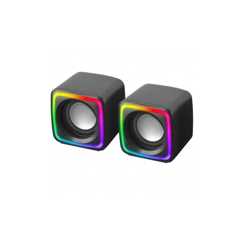 ALTAVOCES PC 2.0 8W RGB NEGROS MSCUBE MARS GAMING