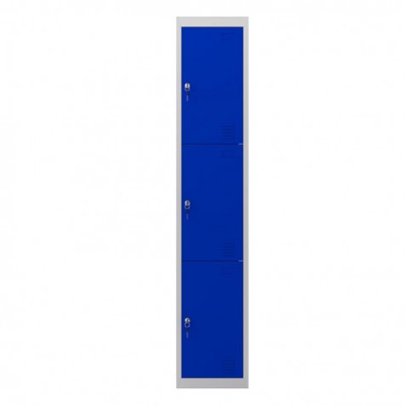 TAQUILLA METÁLICA 3 PUERTAS 1800X300X500MM AZUL CROMAD