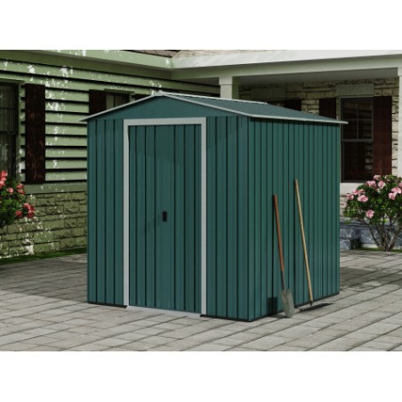 CASETA DE METAL | PUERTAS CORREDERAS 185X181X200CM (3.36M2) VERDE SUNGARDEN