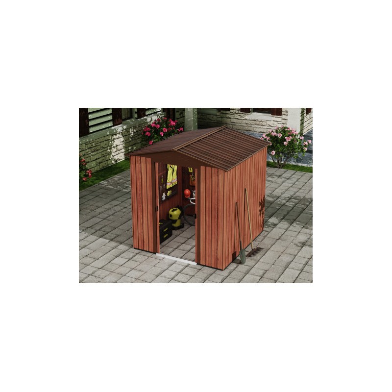 CASETA DE METAL | PUERTAS CORREDERAS 185X181X200CM (3.36M2) EFECTO MADERA